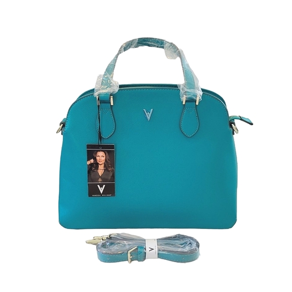 Vanessa Williams Handbags - Vanessa Williams Lush Round Satchel Peacock Blue Bag